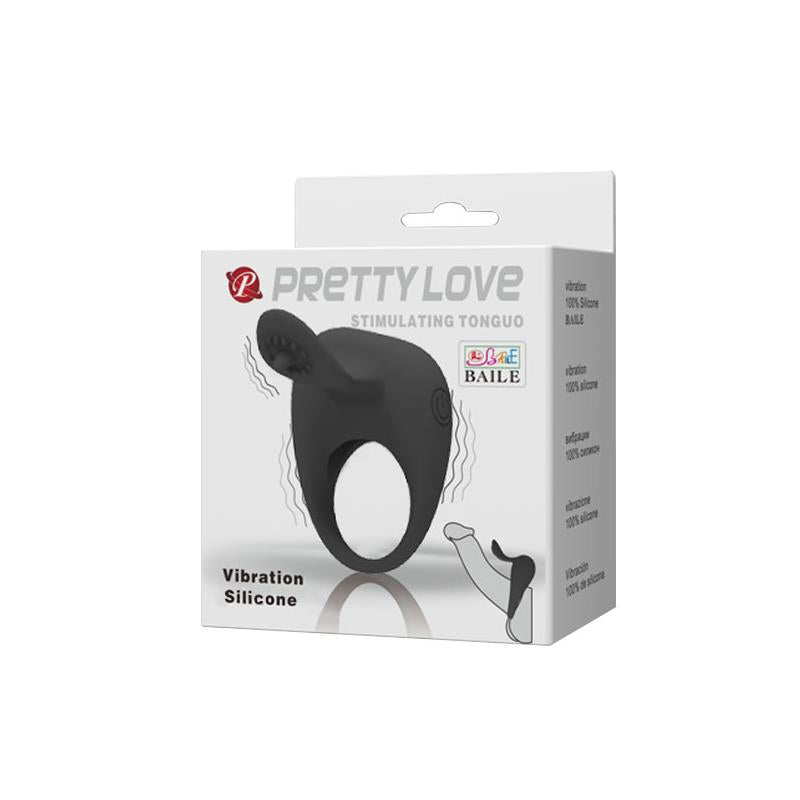 PRETTYLOVE - PRETTY LOVE ANILLO VIBRADOR TONGUO NEGRO