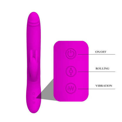 PRETTYLOVE - VIBRADOR Y ROTADOR BYRON COLOR PÚRPURA