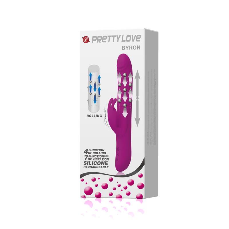 PRETTYLOVE - VIBRADOR Y ROTADOR BYRON COLOR PÚRPURA