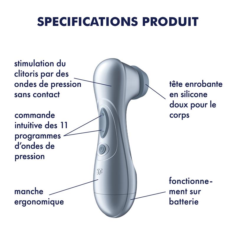 SATISFYER - PRO 2 GEN 2 SUCCIONADOR DE CLÍTORIS BATTERY SERIES ICE BLUE