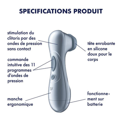 SATISFYER - PRO 2 GEN 2 SUCCIONADOR DE CLÍTORIS BATTERY SERIES ICE BLUE