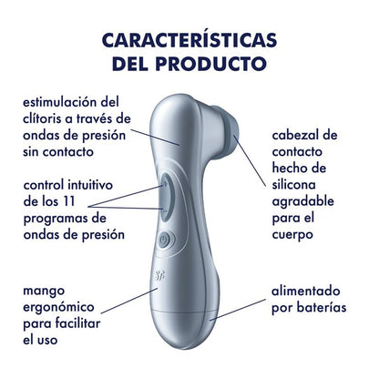 SATISFYER - PRO 2 GEN 2 SUCCIONADOR DE CLÍTORIS BATTERY SERIES ICE BLUE