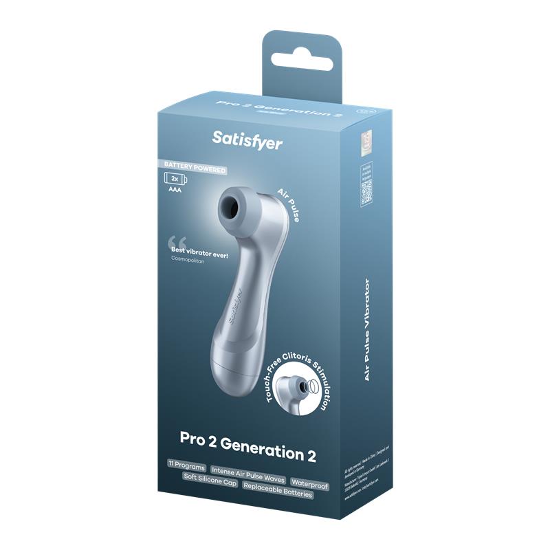 SATISFYER - PRO 2 GEN 2 SUCCIONADOR DE CLÍTORIS BATTERY SERIES ICE BLUE