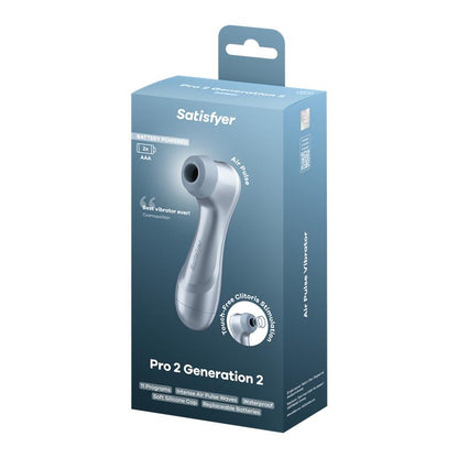 SATISFYER - PRO 2 GEN 2 SUCCIONADOR DE CLÍTORIS BATTERY SERIES ICE BLUE