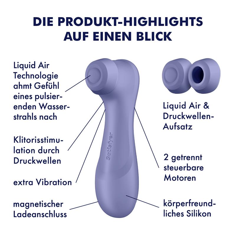 SATISFYER - PRO 2 GEN 3 LIQUID AIR TECHNOLOGY SUCCIÓN Y VIBRACIÓN LILAC