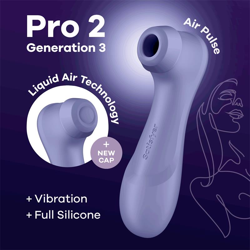 SATISFYER - PRO 2 GEN 3 LIQUID AIR TECHNOLOGY SUCCIÓN Y VIBRACIÓN LILAC