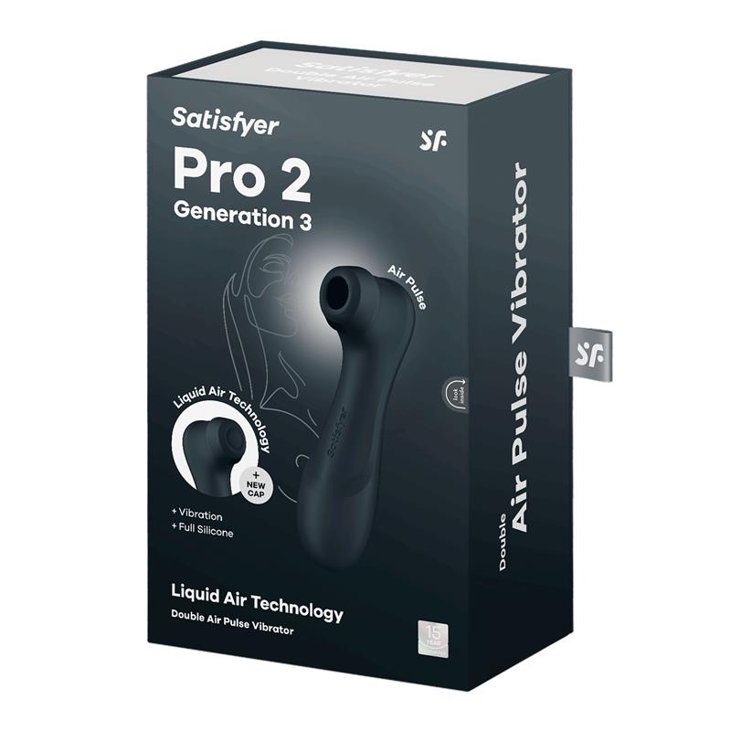 SATISFYER - PRO 2 GENER 3 LIQUID AIR TECHNOLOGY SUCCIÓN Y VIBRACIÓN NEGRO