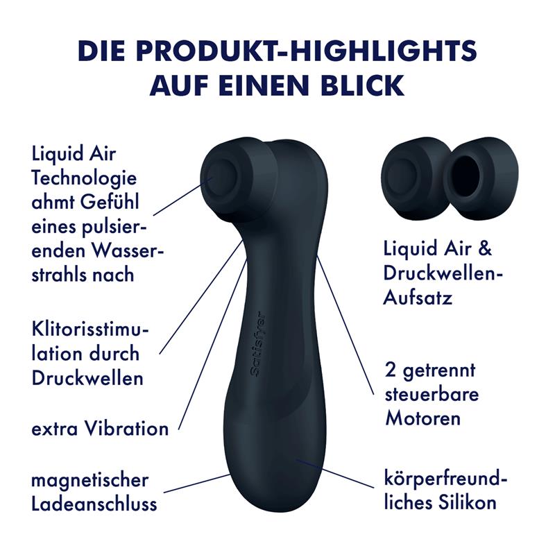 SATISFYER - PRO 2 GENER 3 LIQUID AIR TECHNOLOGY SUCCIÓN Y VIBRACIÓN NEGRO