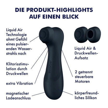 SATISFYER - PRO 2 GENER 3 LIQUID AIR TECHNOLOGY SUCCIÓN Y VIBRACIÓN NEGRO