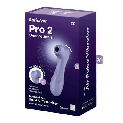 SATISFYER - PRO 2 GENERA 3 LIQUID AIR TECHNOLOGY SUCCIÓN Y VIBRACIÓN APP CONNECT LILAC