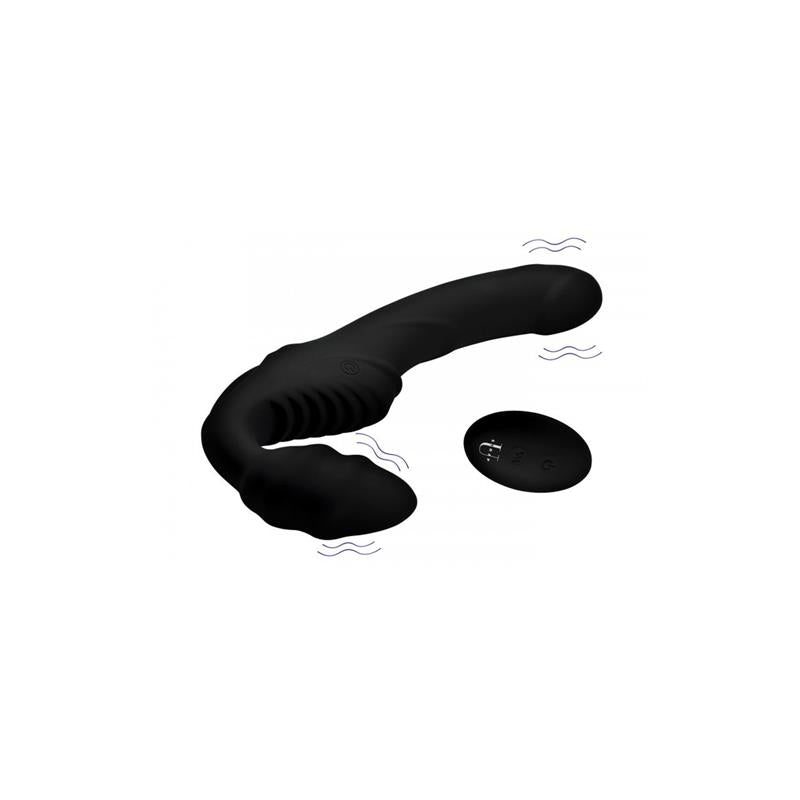 STRAP U - PRO RIDER VIBRADOR DUPLO COM CONTROLO REMOTO PRETO