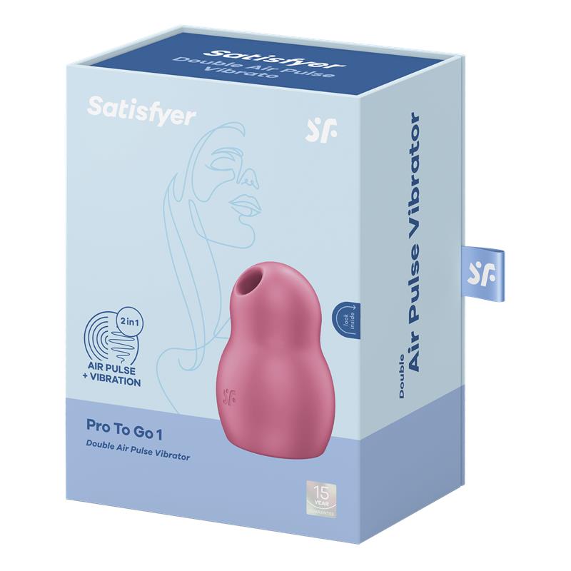 SATISFYER - PRO TO GO 1 ESTIMULADOR Y VIBRADOR DOBLE ROJO
