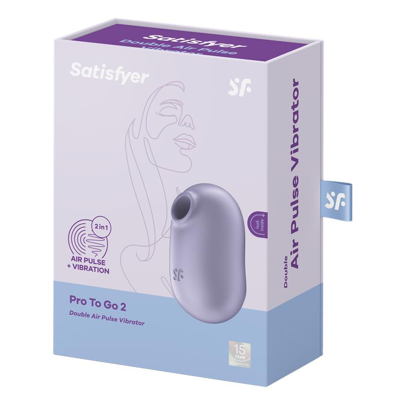 SATISFYER - PRO TO GO 2 ESTIMULADOR Y VIBRADOR DOBLE VIOLETA