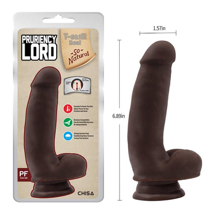 CHISA - PRURIENCY LORD DILDO DUAL DENSITY MARRÓN 17.5CM