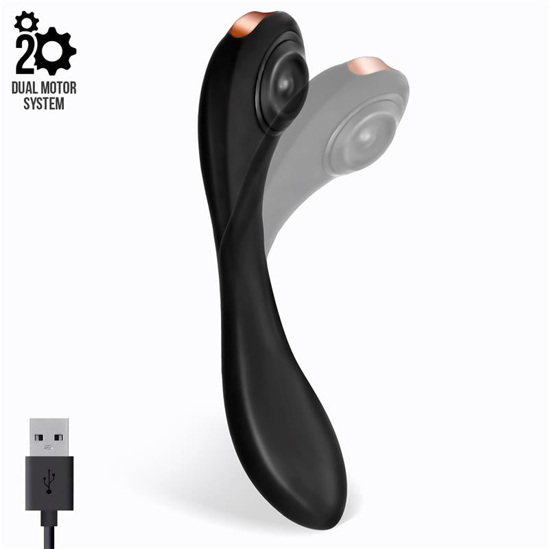 TARDENOCHE - PULSAR VIBRADOR CON PULSACIÓN Y ESQUELETO ARTICULADO SILICONA USB