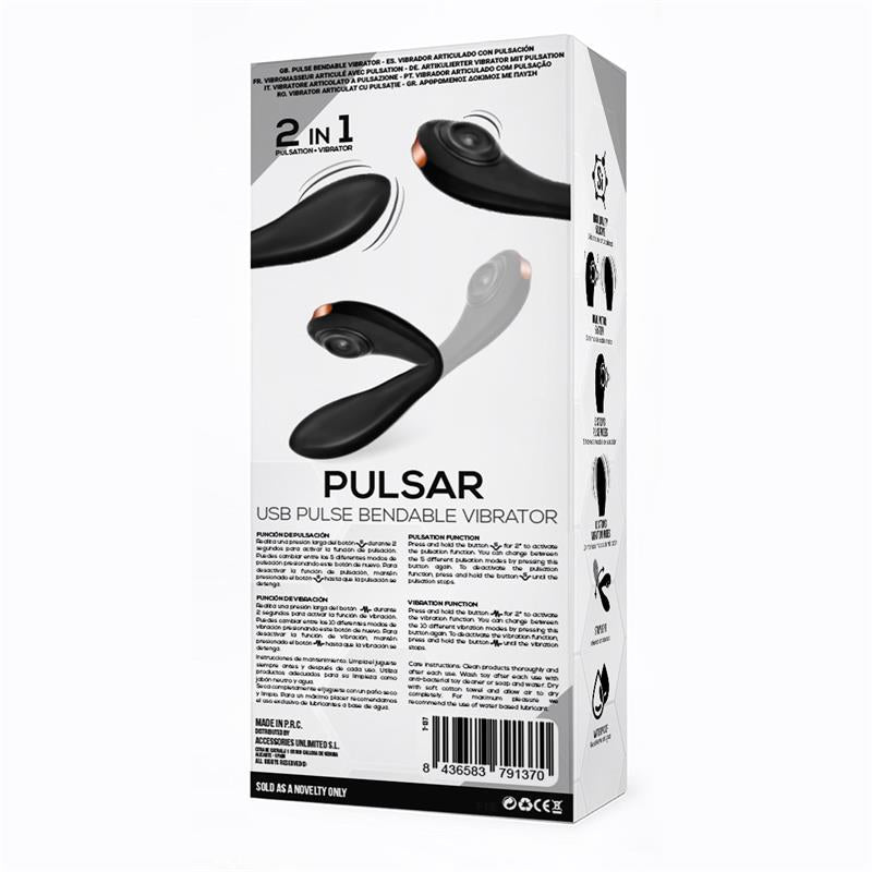TARDENOCHE - PULSAR VIBRADOR CON PULSACIÓN Y ESQUELETO ARTICULADO SILICONA USB