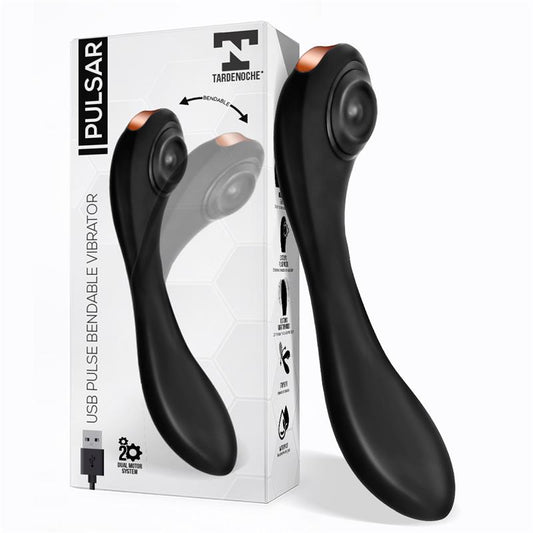 TARDENOCHE - PULSAR VIBRADOR CON PULSACIÓN Y ESQUELETO ARTICULADO SILICONA USB