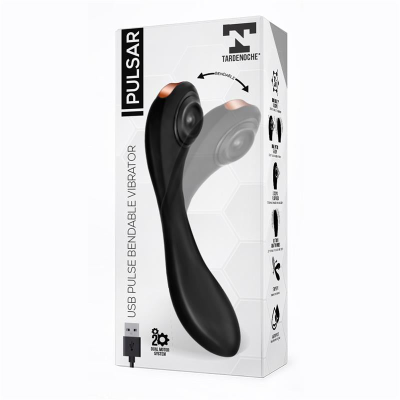 TARDENOCHE - PULSAR VIBRADOR CON PULSACIÓN Y ESQUELETO ARTICULADO SILICONA USB