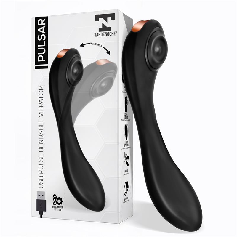 TARDENOCHE - PULSAR VIBRADOR CON PULSACIÓN Y ESQUELETO ARTICULADO SILICONA USB