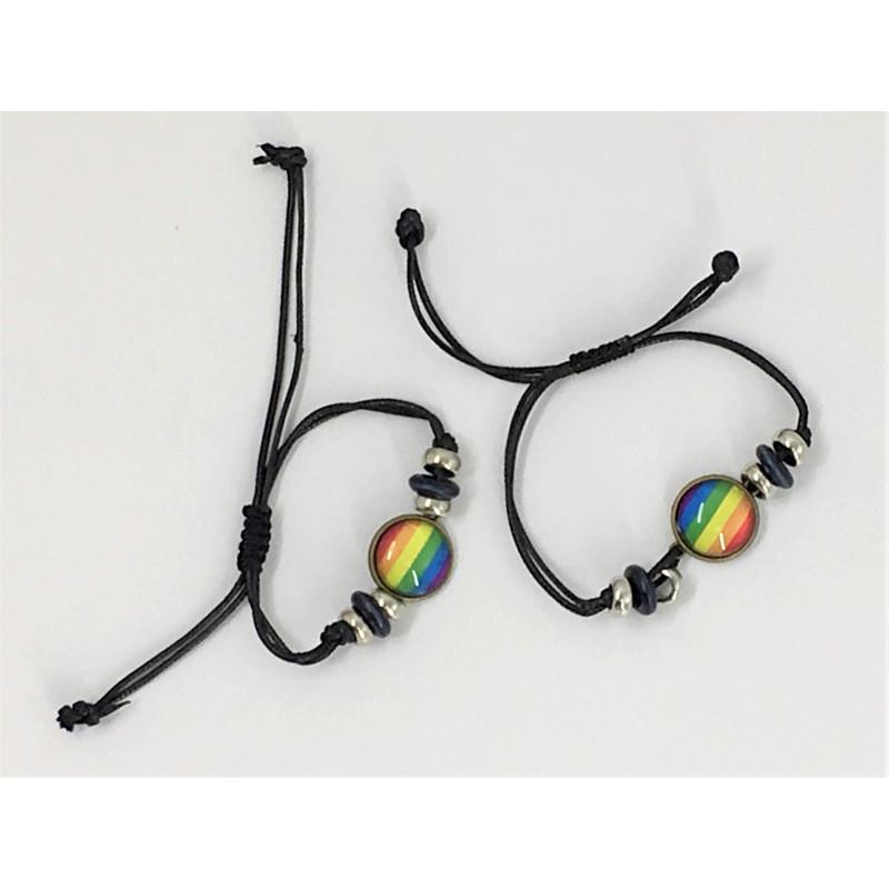 DIVERTY SEX - PULSERA AJUSTABLE CON CÍRCULO BANDERA LGBT+