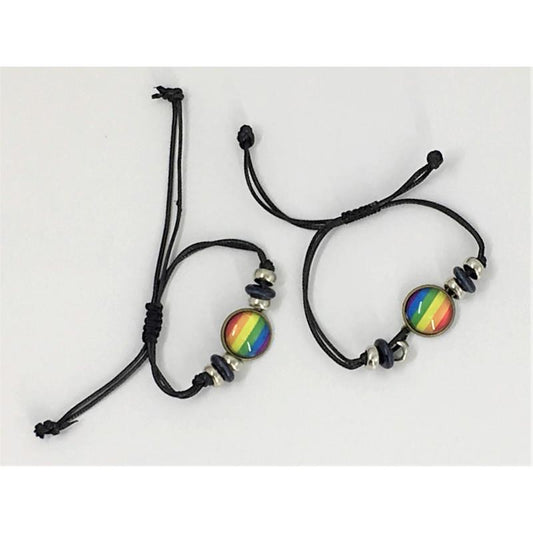 DIVERTY SEX - PULSERA AJUSTABLE CON CÍRCULO BANDERA LGBT+