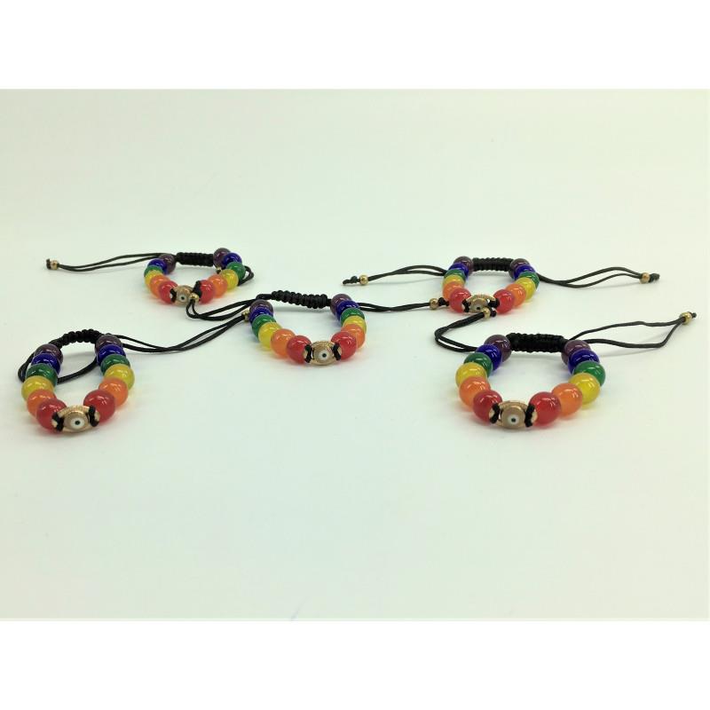 DIVERTY SEX - PULSERA BANDERA LGBT+ Y OJO TURCO