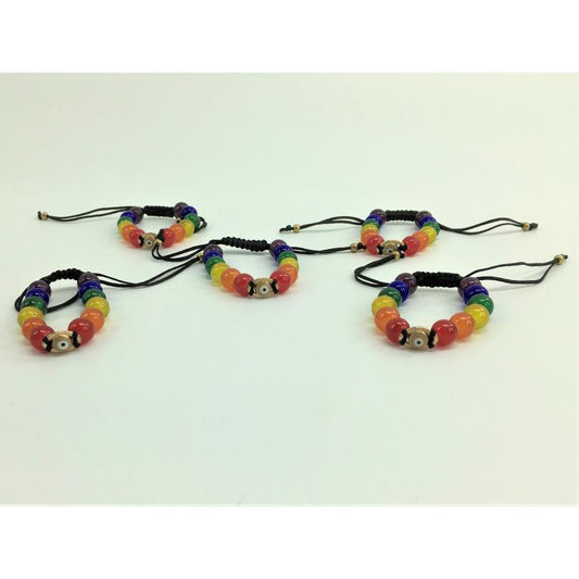 DIVERTY SEX - PULSERA BANDERA LGBT+ Y OJO TURCO