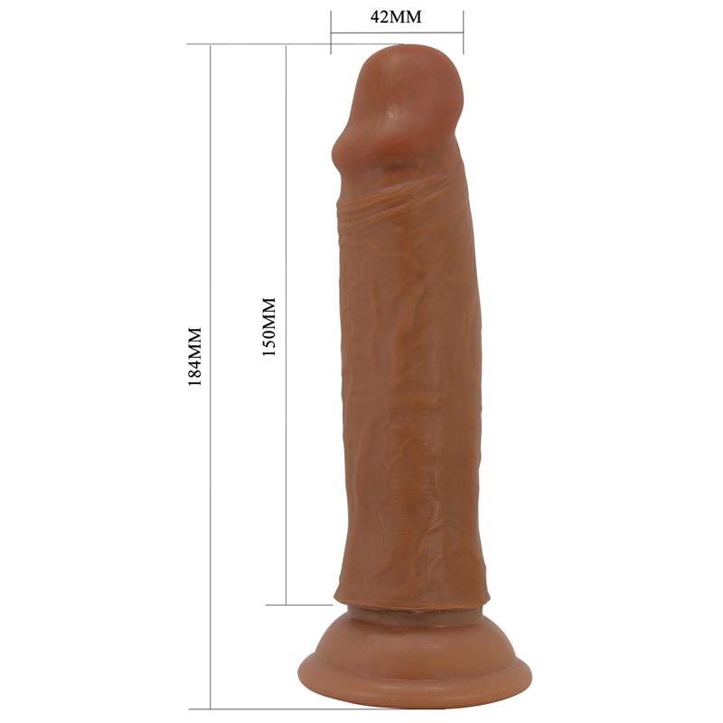 PRETTYLOVE - QUENTIN DILDO CON PIEL DESLIZANTE-RETRACTIL 18.4 CM