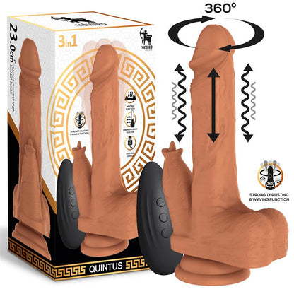 CENTAURO - QUINTUS DILDO CON VIBRACIÓN, THRUSTING Y WAVING 360º 9 - 23 CM