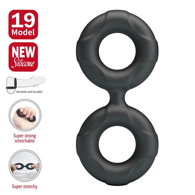 CRAZY BULL - RADWAN ANILLO PARA EL PENE DOBLE SILICONA MOD 19