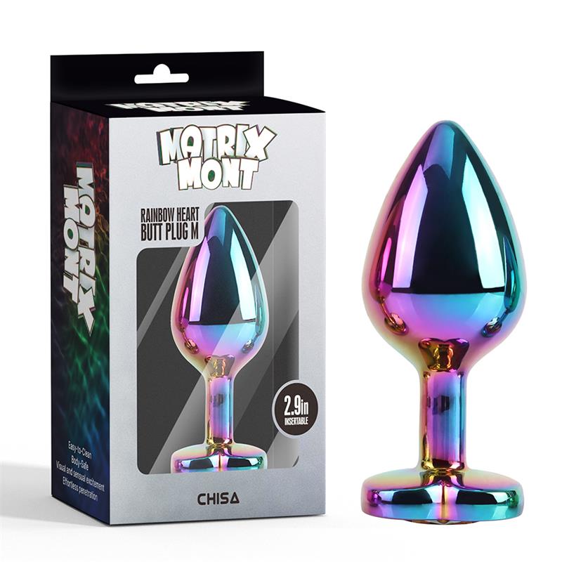 CHISA - RAINBOW HEART PLUG ANAL CON JOYA EN LA BASE TALLA M