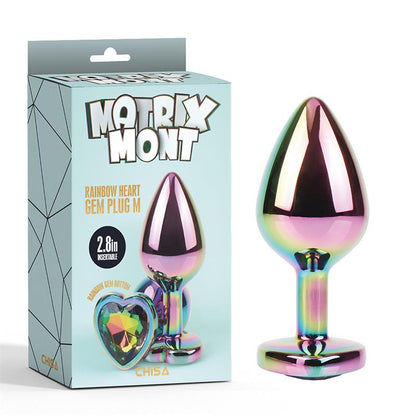CHISA - RAINBOW HEART PLUG ANAL MULTICOLOR CON JOYA TALLA M