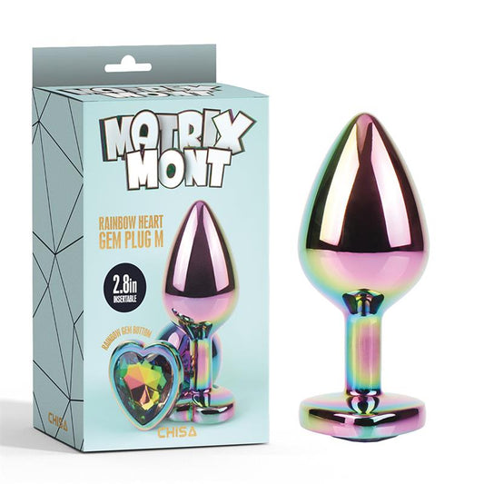 CHISA - RAINBOW HEART PLUG ANAL MULTICOLOR CON JOYA TALLA M