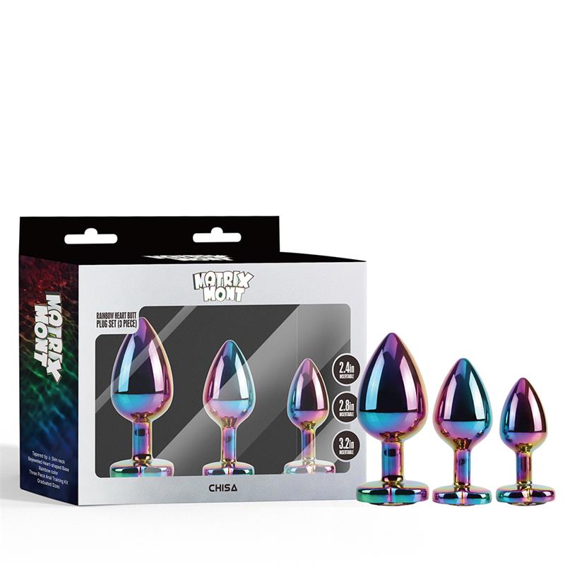 CHISA - RAINBOW HEART SET DE 3 PLUGS ANALES