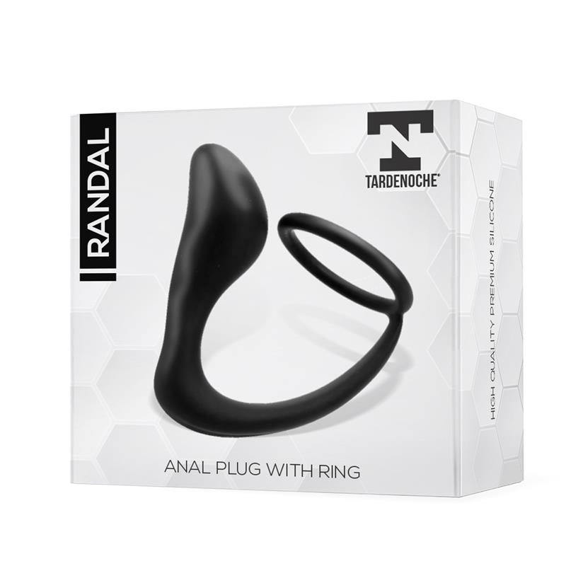 TARDENOCHE - RANDAL PLUG ANAL CON ANILLO PARA EL PENE SILICONA NEGRO