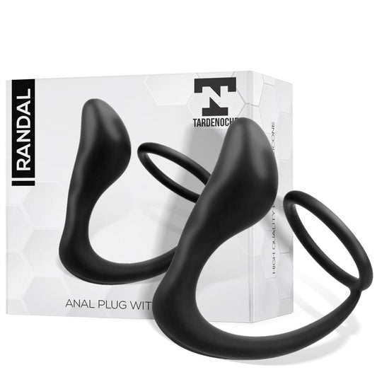 TARDENOCHE - RANDAL PLUG ANAL CON ANILLO PARA EL PENE SILICONA NEGRO
