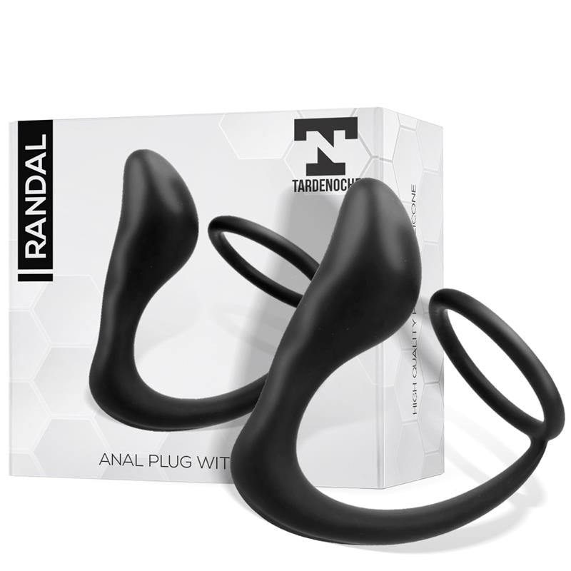 TARDENOCHE - RANDAL PLUG ANAL CON ANILLO PARA EL PENE SILICONA NEGRO