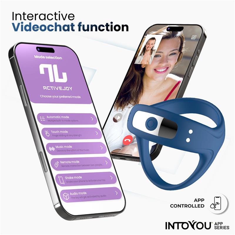 INTOYOU APP SERIES - RANK ANILLO VIBRADOR CON APP AZUL