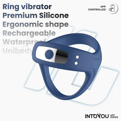 INTOYOU APP SERIES - RANK ANILLO VIBRADOR CON APP AZUL