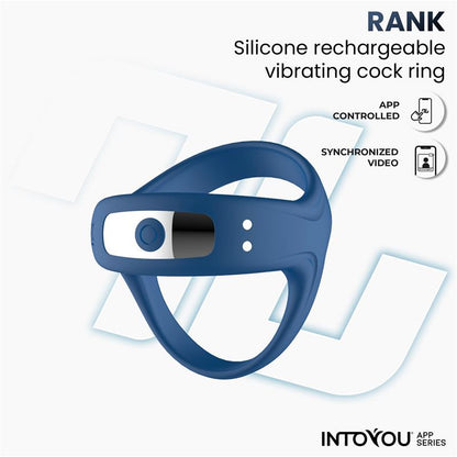 INTOYOU APP SERIES - RANK ANILLO VIBRADOR CON APP AZUL