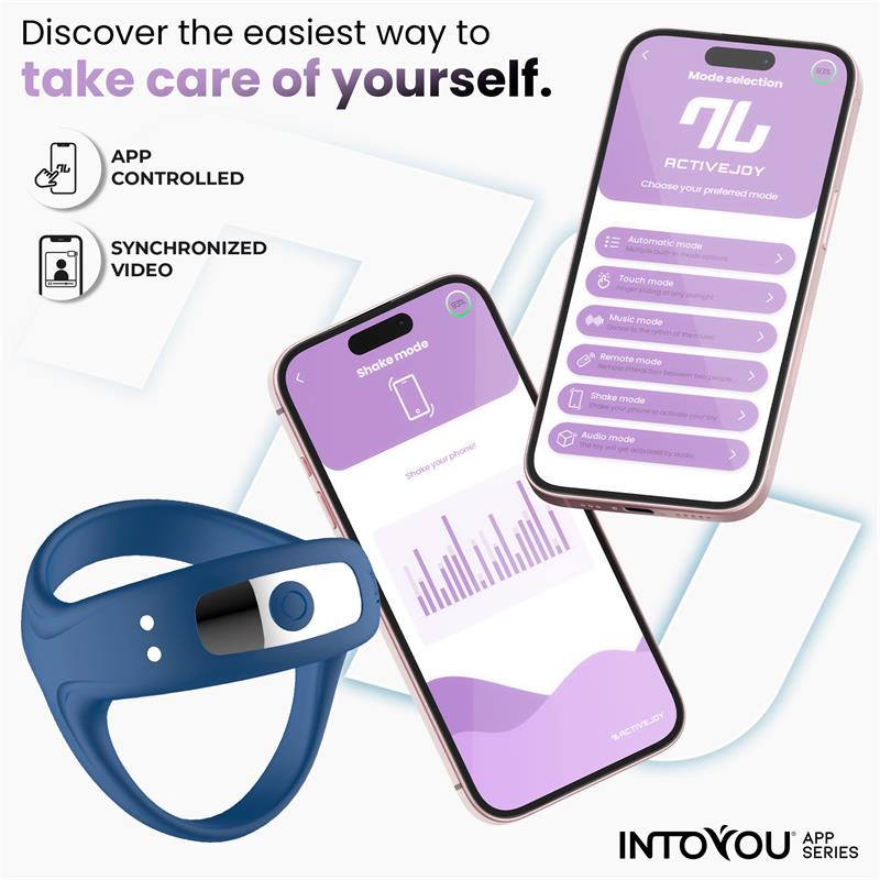INTOYOU APP SERIES - RANK ANILLO VIBRADOR CON APP AZUL