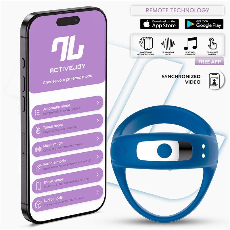 INTOYOU APP SERIES - RANK ANILLO VIBRADOR CON APP AZUL