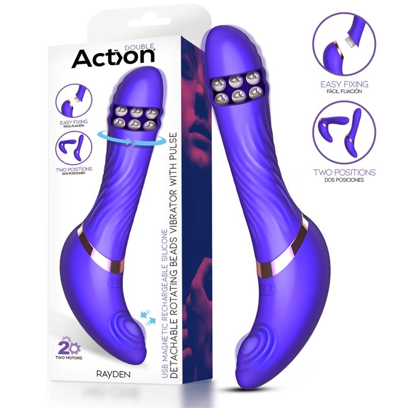 ACTION - RAYDEN VIBRADOR CON PULSACIÓN Y BOLAS INTERNAS DESMONTABLE DOS POSICIONES