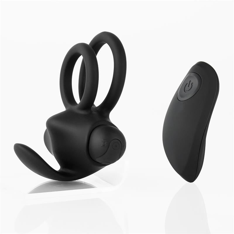 TARDENOCHE - REERIN ANILLO VIBRADOR USB DUAL CONTROL REMOTO USB SILICONA