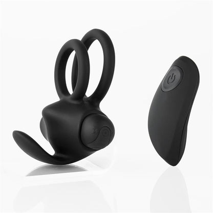 TARDENOCHE - REERIN ANILLO VIBRADOR USB DUAL CONTROL REMOTO USB SILICONA