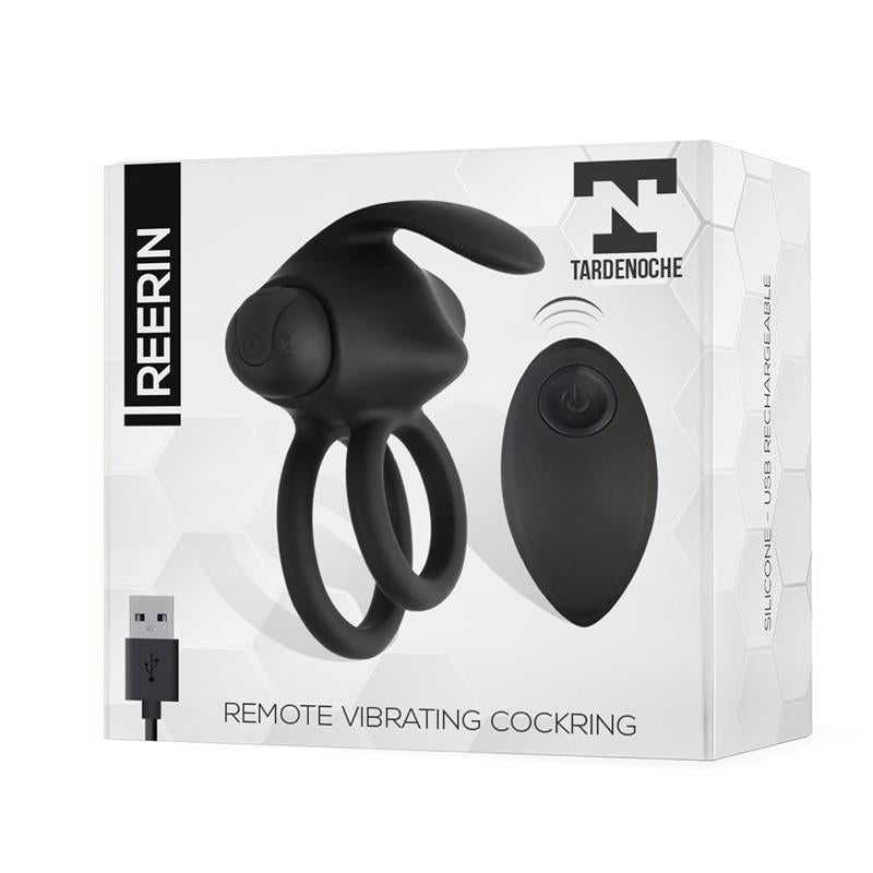 TARDENOCHE - REERIN ANILLO VIBRADOR USB DUAL CONTROL REMOTO USB SILICONA