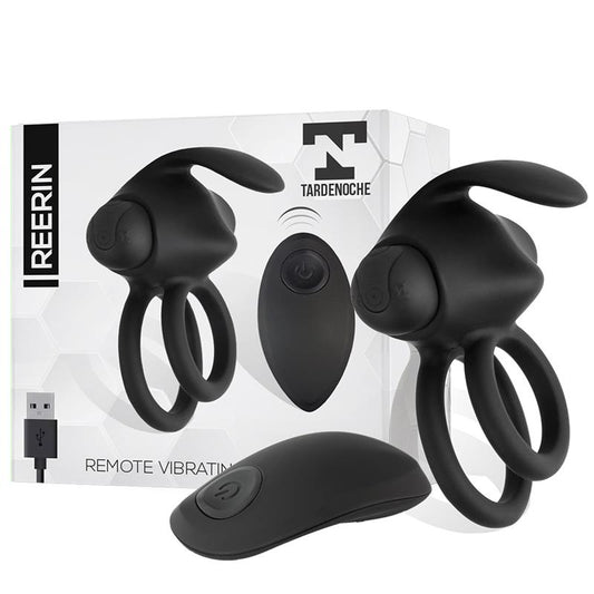 TARDENOCHE - REERIN ANILLO VIBRADOR USB DUAL CONTROL REMOTO USB SILICONA