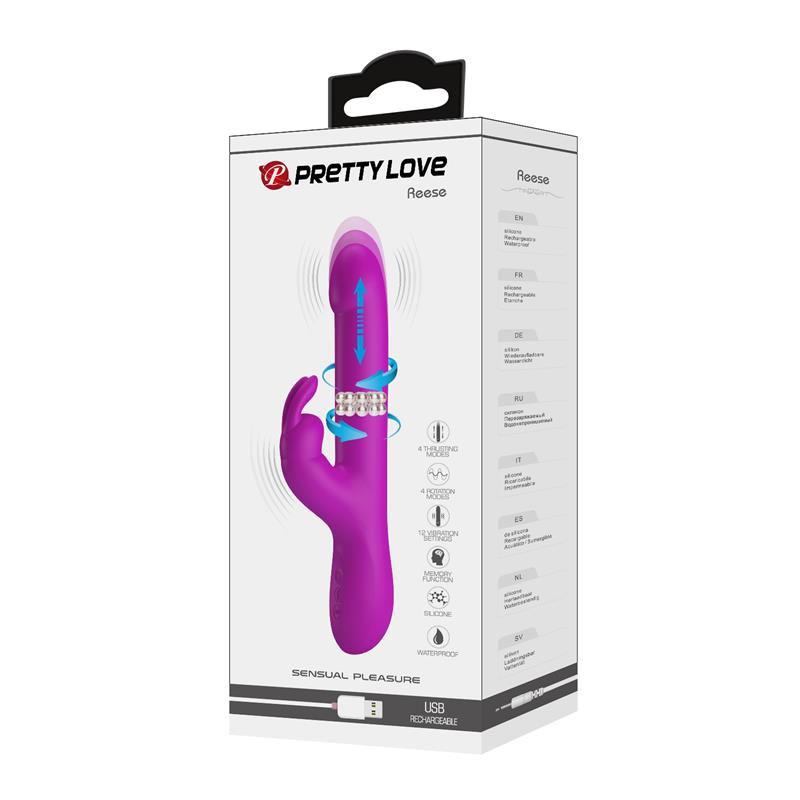 PRETTYLOVE - REESE VIBRADOR CON BOLAS INTERNAS Y THRUSTING USB