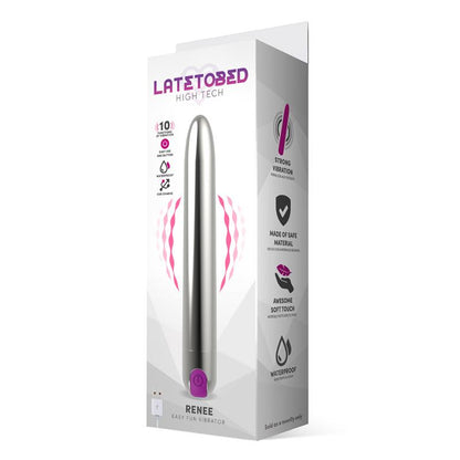 LATETOBED - RENEE VIBRADOR 10 FUNCIONES 18,5 CM USB PLATA