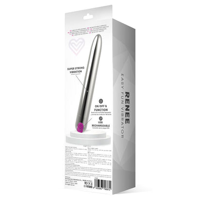 LATETOBED - RENEE VIBRADOR 10 FUNCIONES 18,5 CM USB PLATA